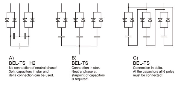 Static Contactors and Capacitors diagram